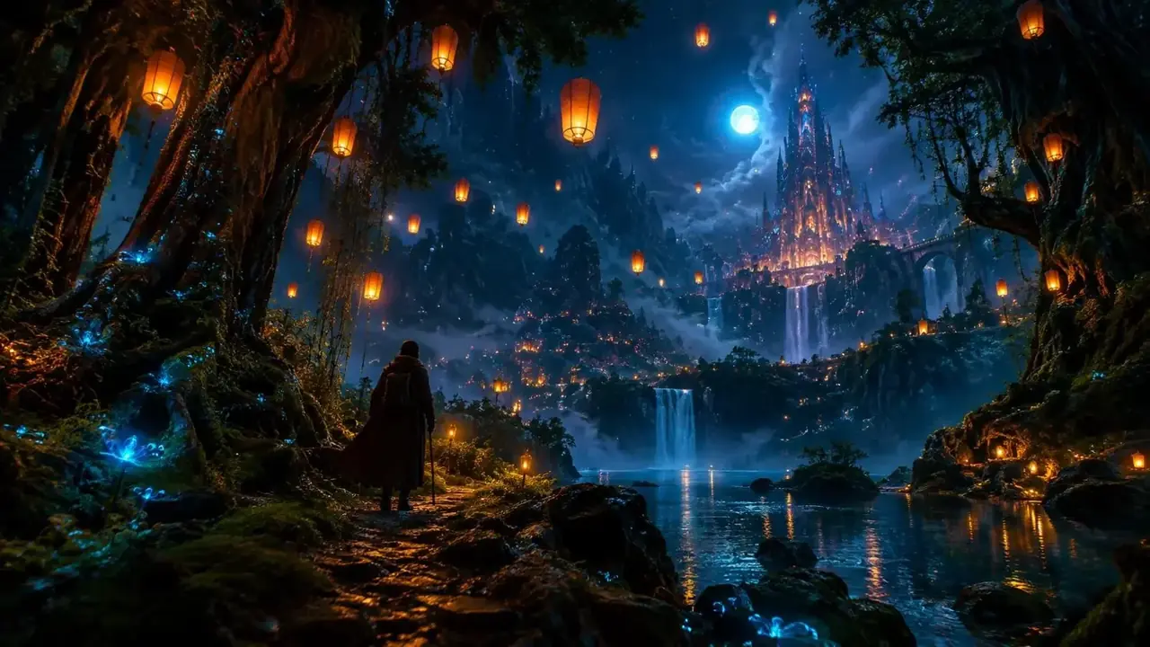 花魁古风新剧抢先更站《长夜萤火》剧照：被萤火点亮的夜森林